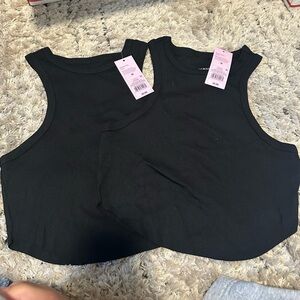 Set- Black Ribbed Tank Top